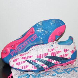 Adidas Predator Elite FG Soccer Cleats Mens 6-8.5 White Pink Blue